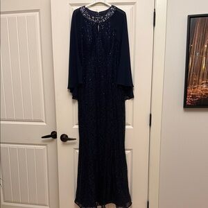 SLNY Midnight Blue Dress with Sparkle
